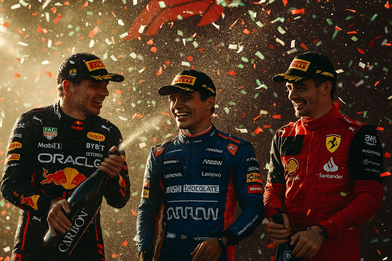 F1 podium celebration